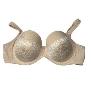 Soma tan stunning support Full-Coverage Underwire Bra 36D lace Floral Pattern